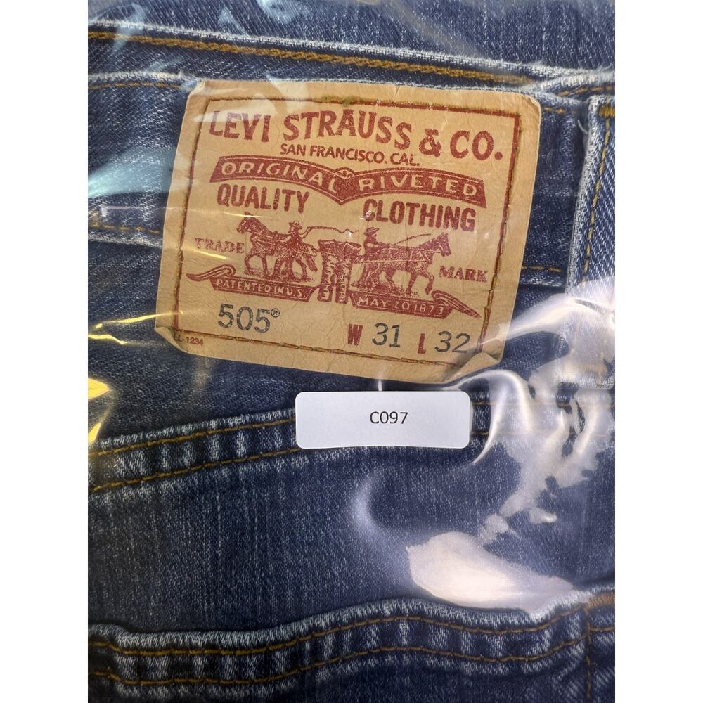 Vintage 00s Levi's 505 Blue Jeans Size 31x32 Classic Denim Y2K Western C097 - Picture 13 of 13